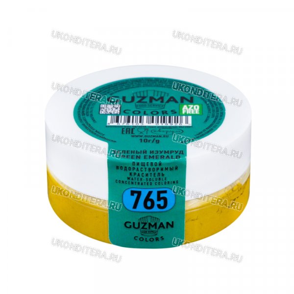 Краситель Порошковый "GUZMAN" Водорастворимый - Зеленый Изумруд, 10гр. (GZ 765)