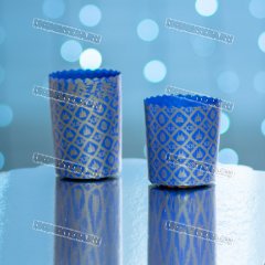 Формы Куличные на 150г - ХВ Синий фон 70х85мм 10шт