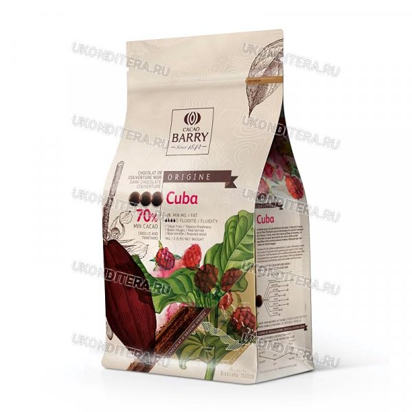 Шоколад "Cacao Barry" - Темный CUBA 70%, 1кг. (CHD-Q70CUB-2B-U73)