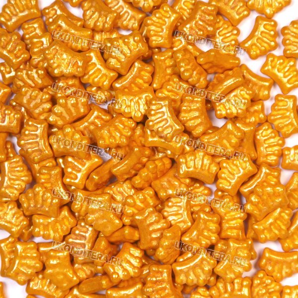Посыпка "CL" - Короны Золотые 3D,  50гр. (CL-228625)