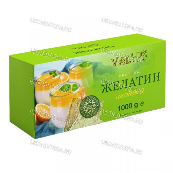 Желатин Листовой VALDE - Premium 180+bloom 1кг