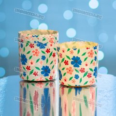 Формы Куличные на 200г - Фиалки на 200г 90х90мм 10шт