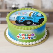 Вафельный лист Синий Трактор © для торта 19см