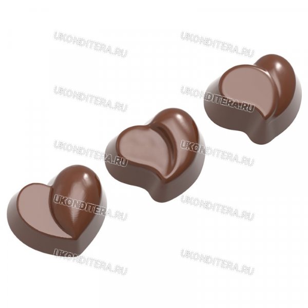 Форма Поликарбонатная "Chocolate World" - Сердце Модерн (CW1576)
