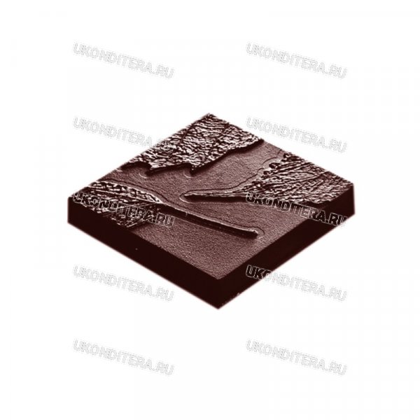 Форма Поликарбонатная "Chocolate World" - Шоколадная Мини Плитка "Лист Какао" (CW1669)
