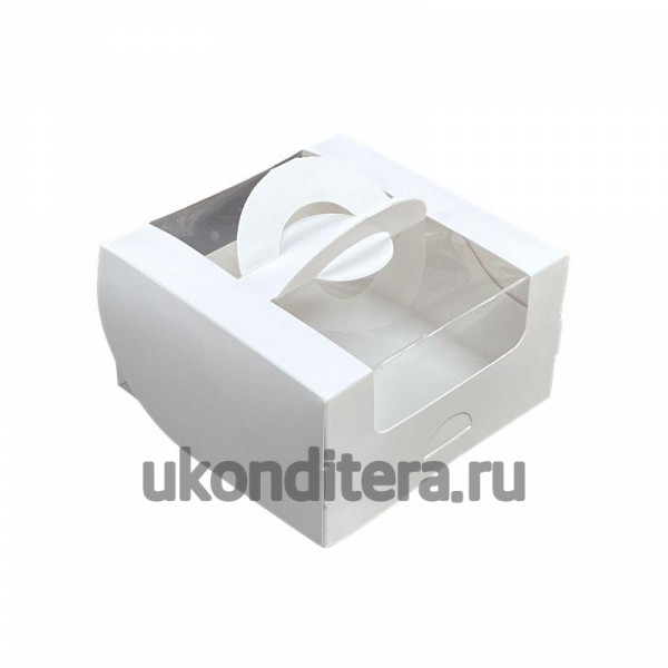 Коробка для Бенто-Торта с Окном ЦП 14х14х8см