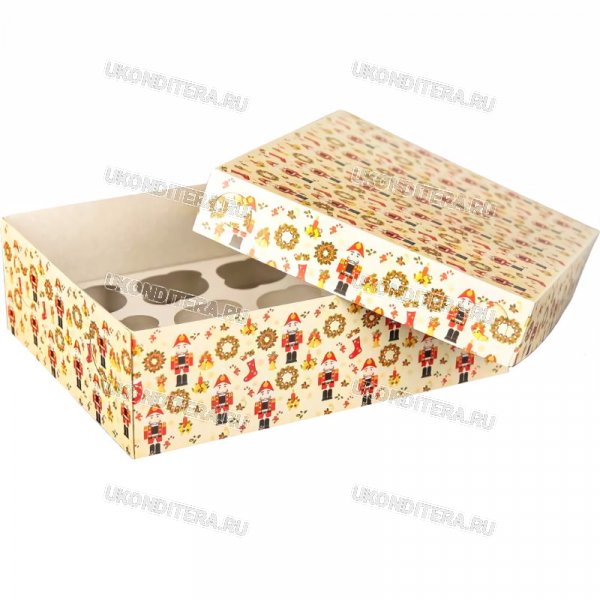 Коробка для 12 Капкейков - Щелкунчик, 32,5х25,5х10см. (SL-3945035)