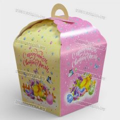 Коробка для Кулича - Цыпленок 14х14х26см