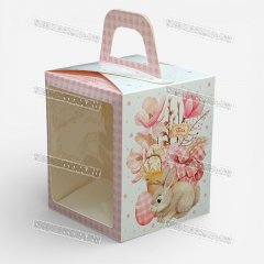 Коробка для Кулича ЦП - Пасхальный Букет 15х15х18см