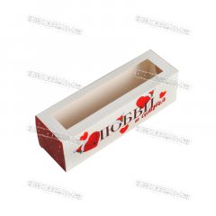 Коробка для 7 Макаронс с Окном - Love Новый год 18х5,5х5,5см