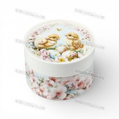 Коробка для Зефира Шляпная - Пасхальные цыплята 13х8,5см