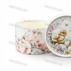 Коробка для Зефира Шляпная - Пасхальные цыплята 13х8,5см