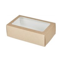 Коробка для 12 Макаронс с Окном - Крафт 18х10,5х5,5см