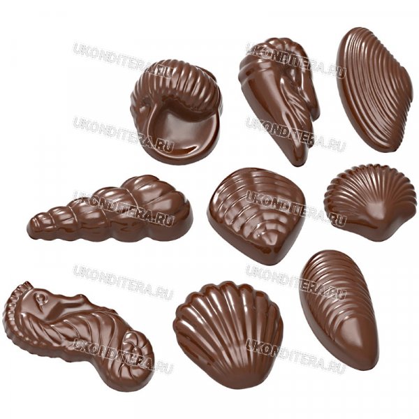 Форма Поликарбонатная "Chocolate World" - Ракушки (CW1586)