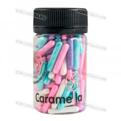 Посыпка Caramella - Палочки Бел/Роз/Гол/Фиолтеовые 50г