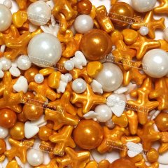 Посыпка Caramella - Полет Бело-Золотой 50г