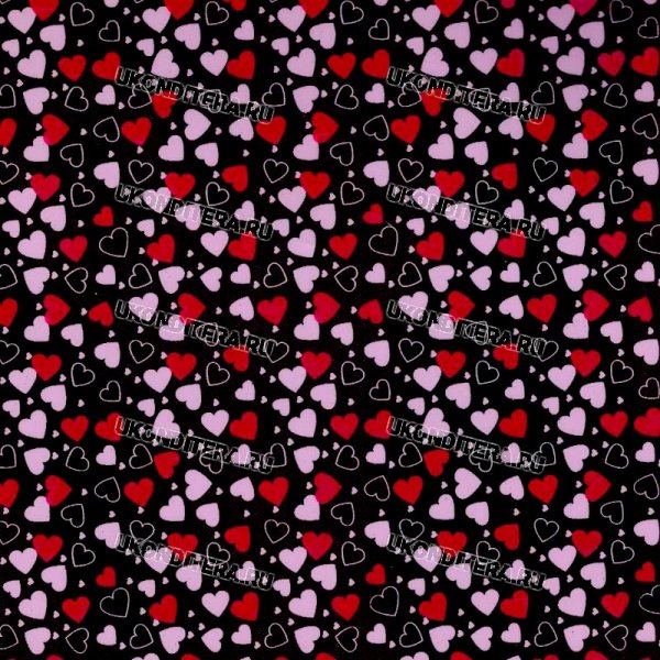 Лист с Переводным рисунком для шоколада "Modecor" - Сердца, 28х36см. (81793/p)