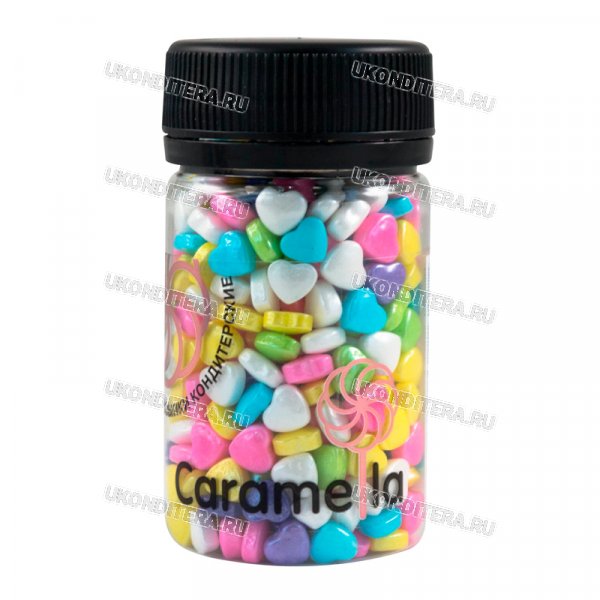 Посыпка Caramella - Сердечки 6мм Ассорти 50г